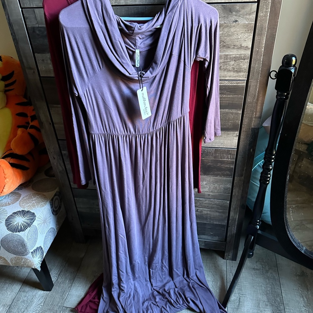 Medium purple maternity dress